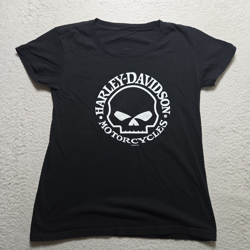 Harley-Davidson Women's T-Shirt Size Medium Skull Mile High Denver Colorado
